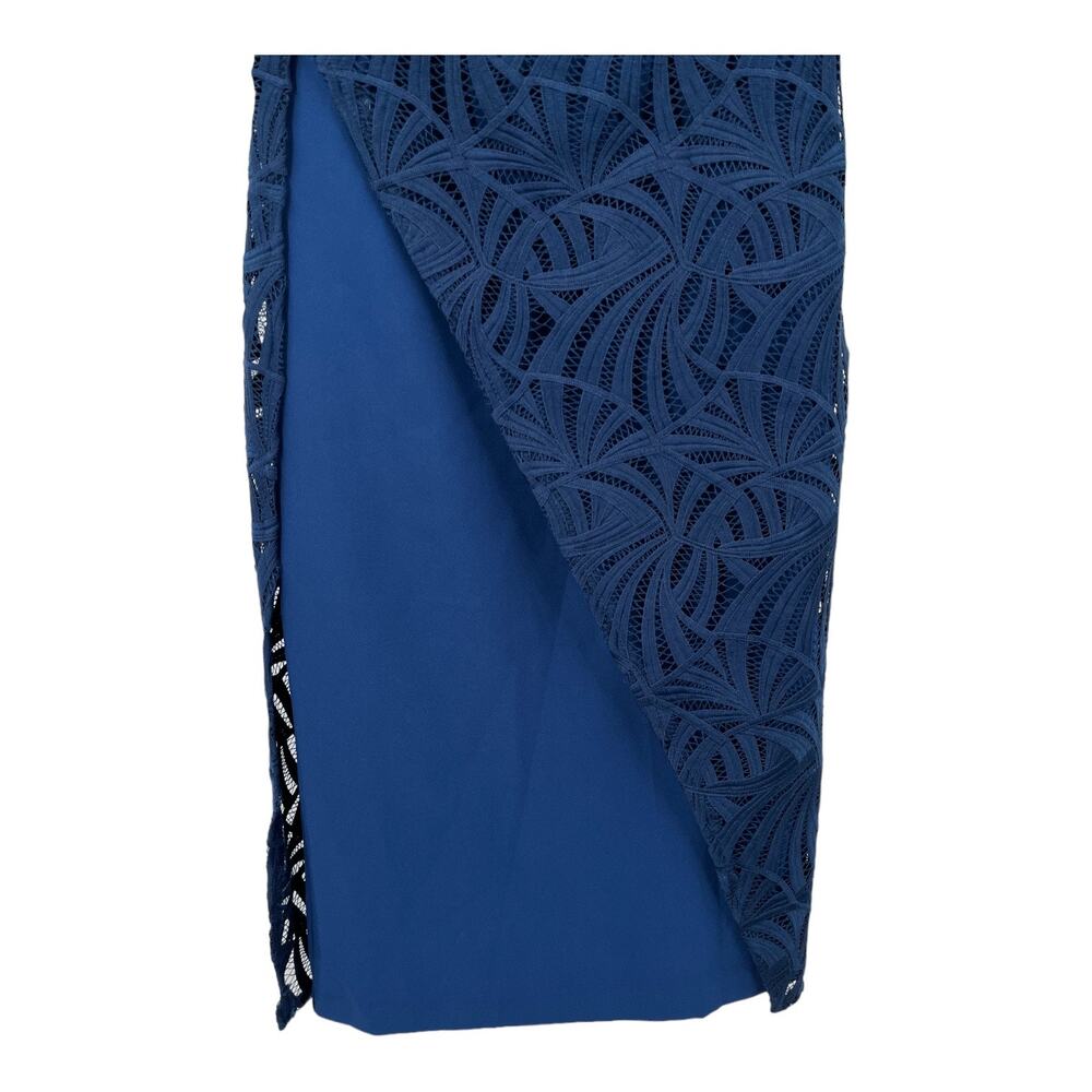 Kay Unger Dress  Zelda Lace mini blue size 0 - Picture 3 of 9